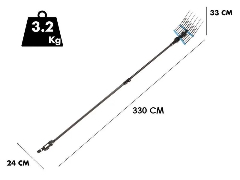 Campagnola Alice STAR ECO - Perche en carbone - 245 - 330 cm - Peigne vibreur électrique à batterie