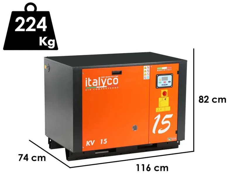 Italyco KV 15 Premium - Compresseur rotatif à vis - Pression max 10 bar