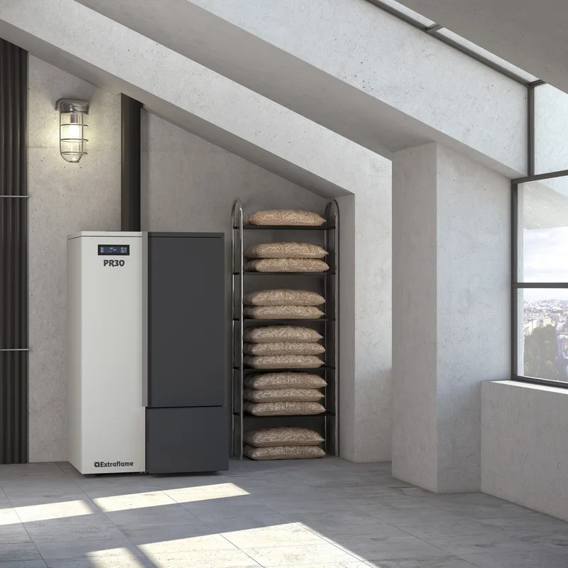 Extraflame Evolution Line PR30 Chaudière à granulés Acier Blanc-Gris