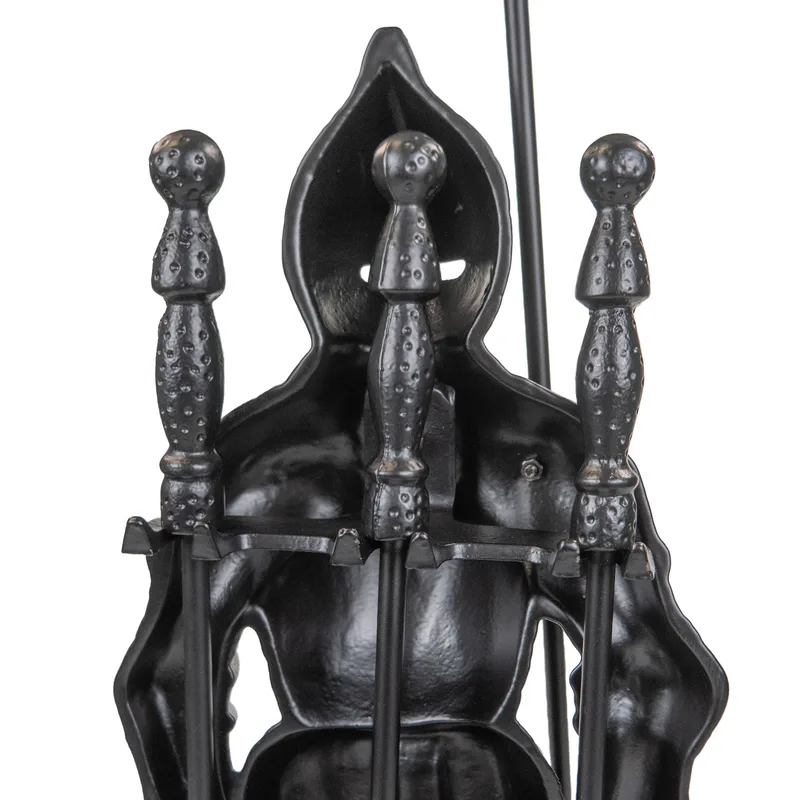 Raik assortiment de cheminée chevalier Hubert, noir, 4 pièces