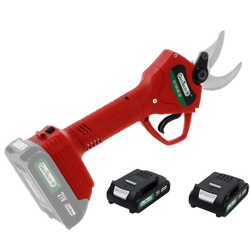Sécateur électrique de coupe Geotech - MS 30 - 2 batteries 2 Ah et 18 V - Diamètre de coupe 30 mm