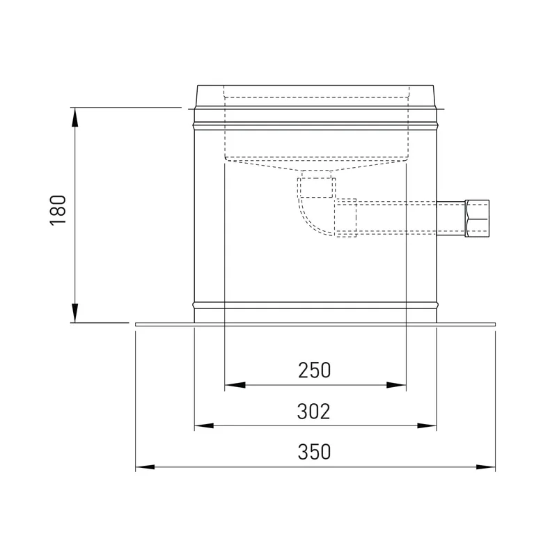 Opsinox cheminée en acier inoxydable 250mm console de sol avec évacuation des condensats BPDC