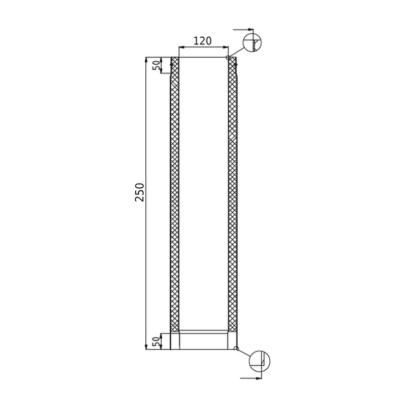 Raik Lifestyle DUO élément de longueur 120mm noir L: 250mm pour tuyau de fumée / conduit de fumée