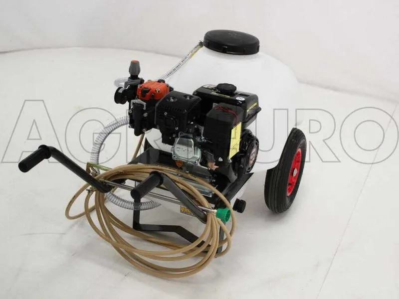 Groupe motopompe de pulvérisation Comet MP 30 - Loncin G 200 F sur chariot réservoir 120 lt avec crochet