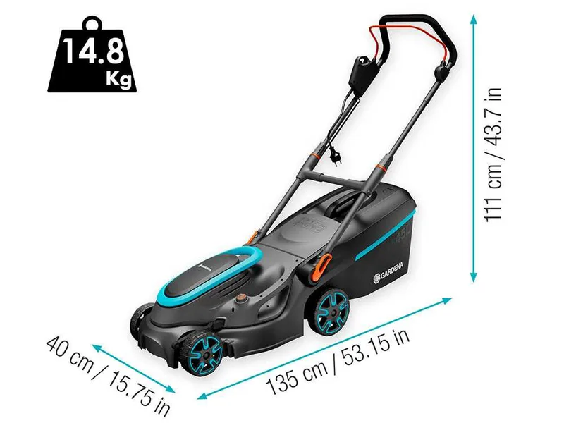 Gardena PowerMax 37/1800 - Tondeuse à gazon électrique - 1800W - Coupe de 37 cm