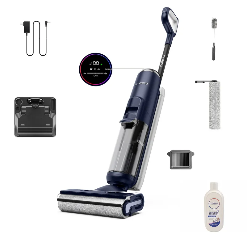 Tineco Floor One S6 Pet - Nettoyeur de sols à batterie smart - 3 en 1 : nettoie, sèche et aspire
