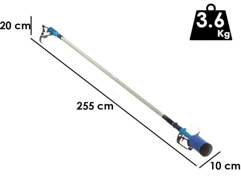 Sécateur pneumatique de taille Paterlini Ara 8/U - perche fixe de 2.0 m - à air comprimé