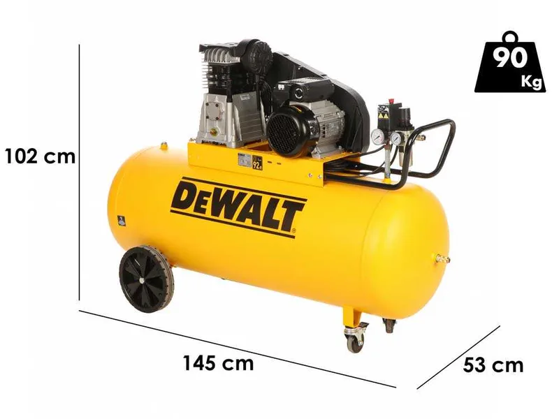 DeWalt DXCMB3M201HE - Compresseur d'air électrique monophasé par courroie - Moteur 3 CV – 200 L