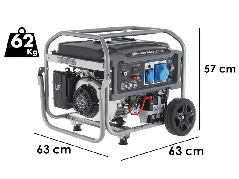 BlackStone BG 6050 - Groupe électrogène sur chariot à essence avec AVR et dem.électrique 4.3 kW - Continue 4 kW Monophasé