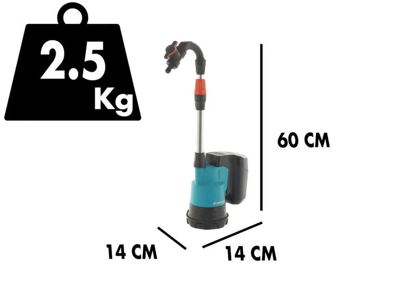 Pompe Gardena pour citerne 2000/2 - Batterie de 18 V 2.5 Ah et chargeur inclus