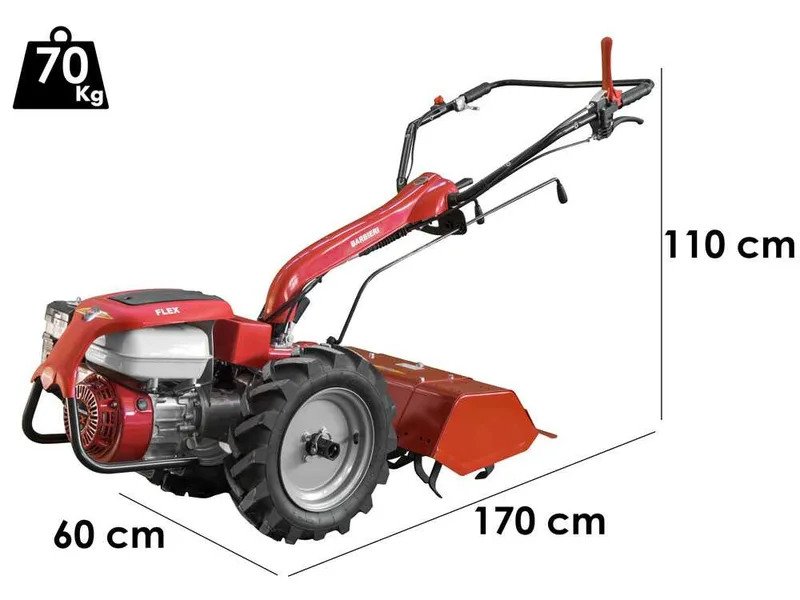 Barbieri Flex 2+2 - Motoculteur à essence - Honda GX200 - 5,8 CV