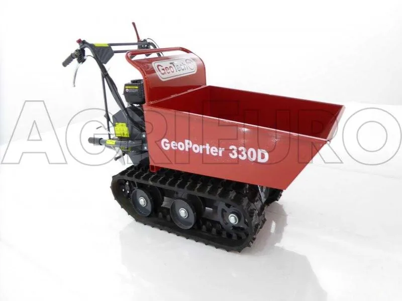 GeoTech Pro GeoPorter 330D - Brouette motorisée à chenilles à 4 galets avec benne dumper - 300 kg