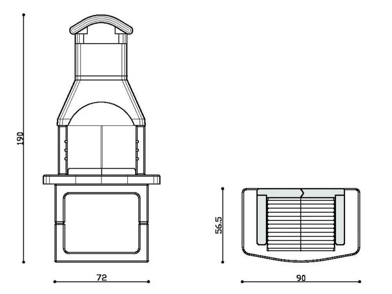 Linea VZ San Remo - Barbecue à charbon en maçonnerie