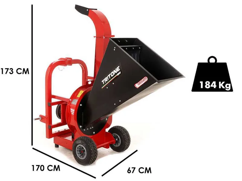 Ceccato Tritone BIG PTO - Broyeur de branches à tracteur - Avec raccord à 3 points