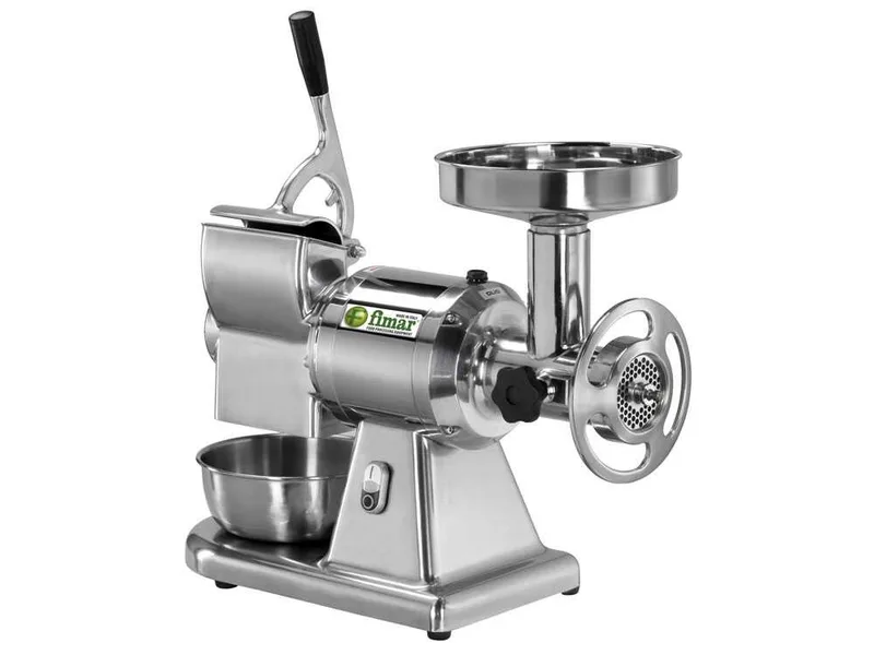 Fimar TC22T - Hachoir à viande électrique avec râpe intégrée - 400 V - 1.5 CV - Groupe de hachage en aluminium - Sans inverseur de marche