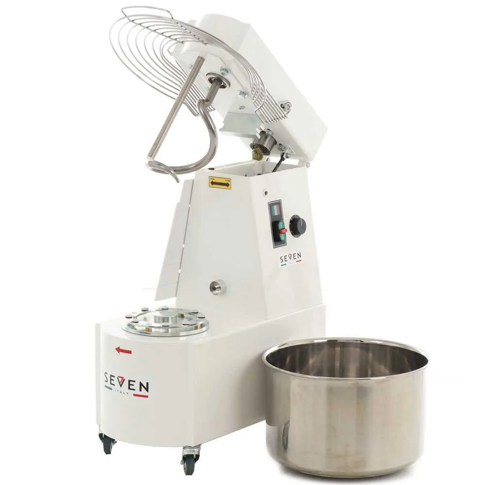 Pétrin à spirale Seven Italy GHR 30 2V - 400 V - Avec roues et minuterie - 2 Vitesses
