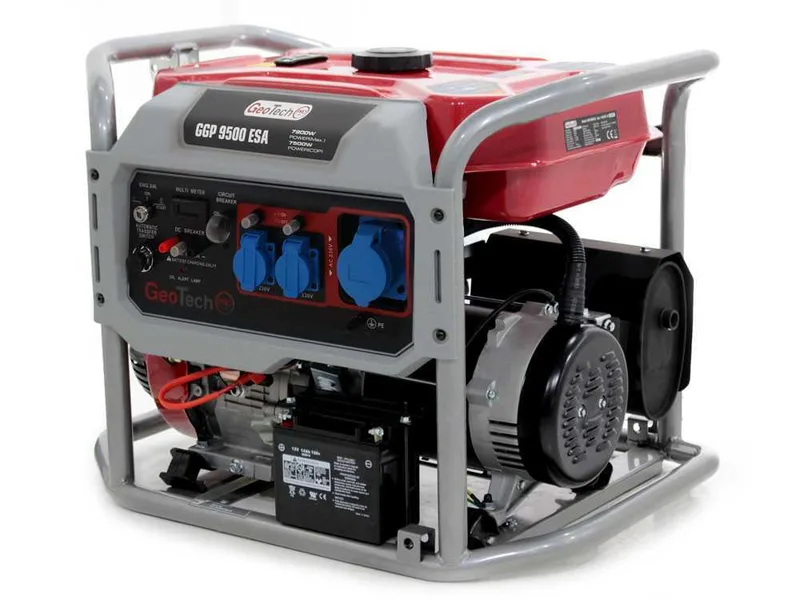 GeoTech Pro GGP 9500 ESA - Groupe électrogène sur chariot avec AVR dém. électrique 7.9 kW - Continue 7.5 kW Monophasé
