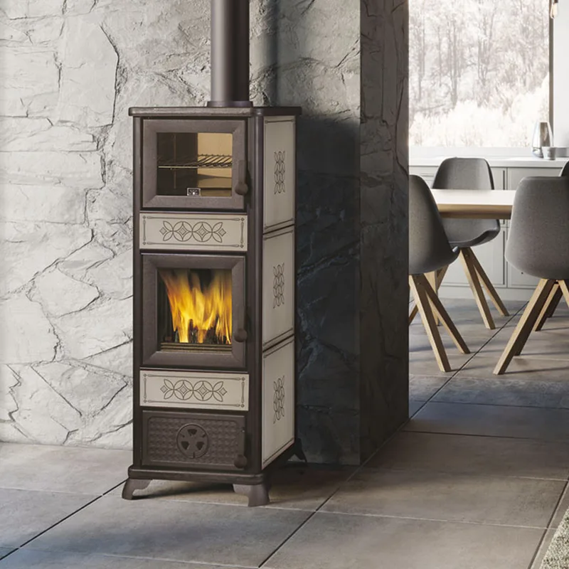 EK63 Decor C Evo Poêle à bois céramique gris tourterelle