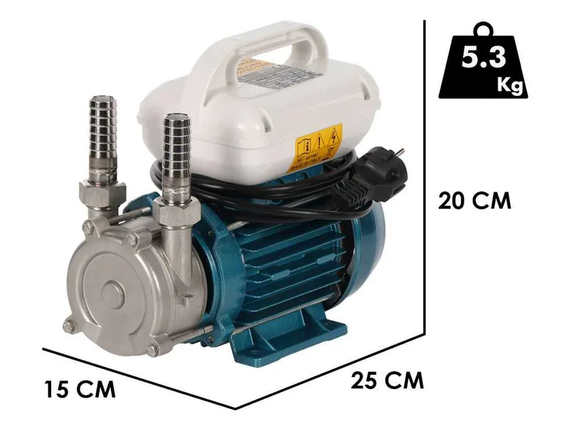 Tellarini ALM 20 L-SR – Pompe électrique de transfert en acier inoxydable – Monophasée – 230 V – Raccords droits en INOX
