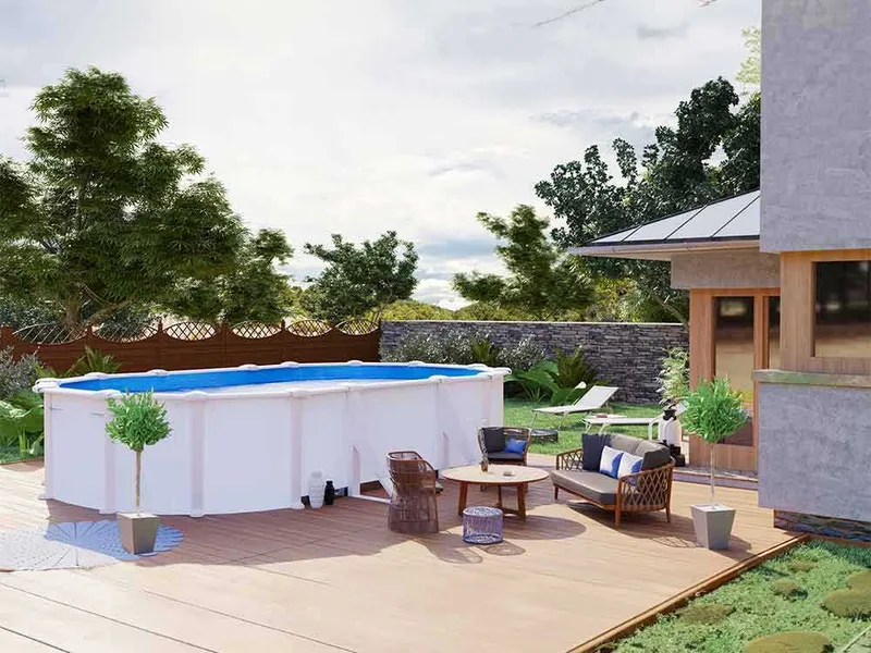 Gre Atlantis Ovale 500x300x132cm - Piscine hors-sol en acier
