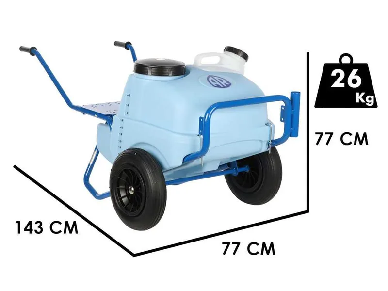 Annovi Reverberi CAR 130/P - Chariot avec cuve de pulvérisation - 130 litres - Pour pompes de pulvérisation à moyenne pression
