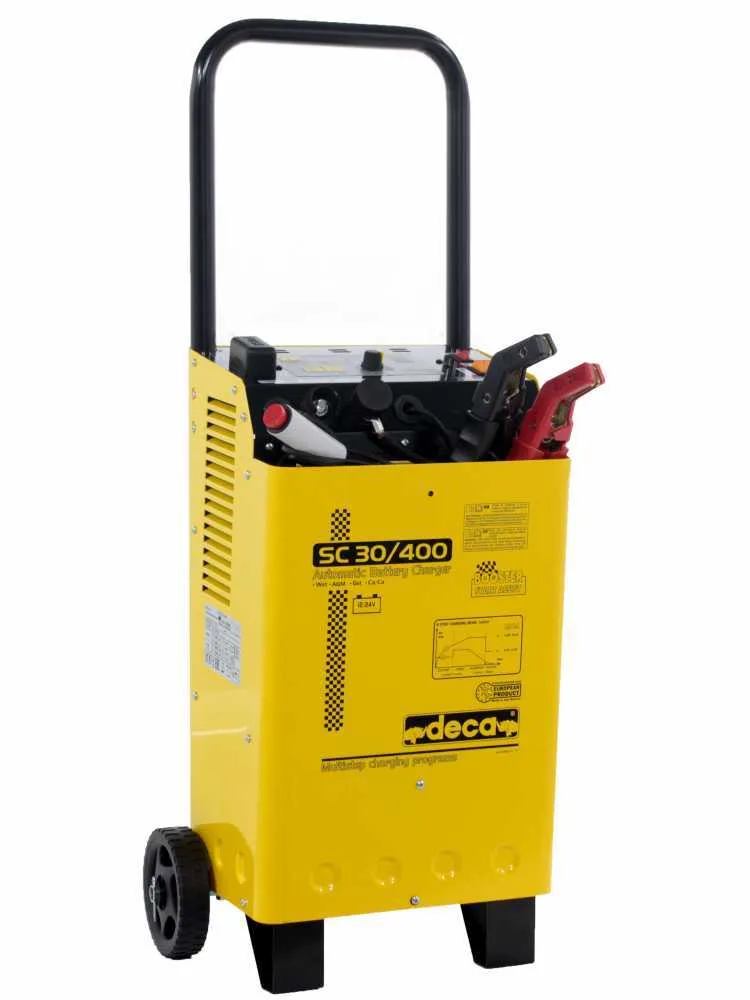 Deca SC 30/400 - Chargeur de batterie/démarreur 12-24V avec microprocesseur - monophasé - sur chariot