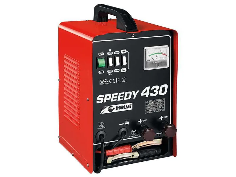 Helvi Speedy 430 - Chargeur de batterie et démarreur portable - 12/24V - Monophasé