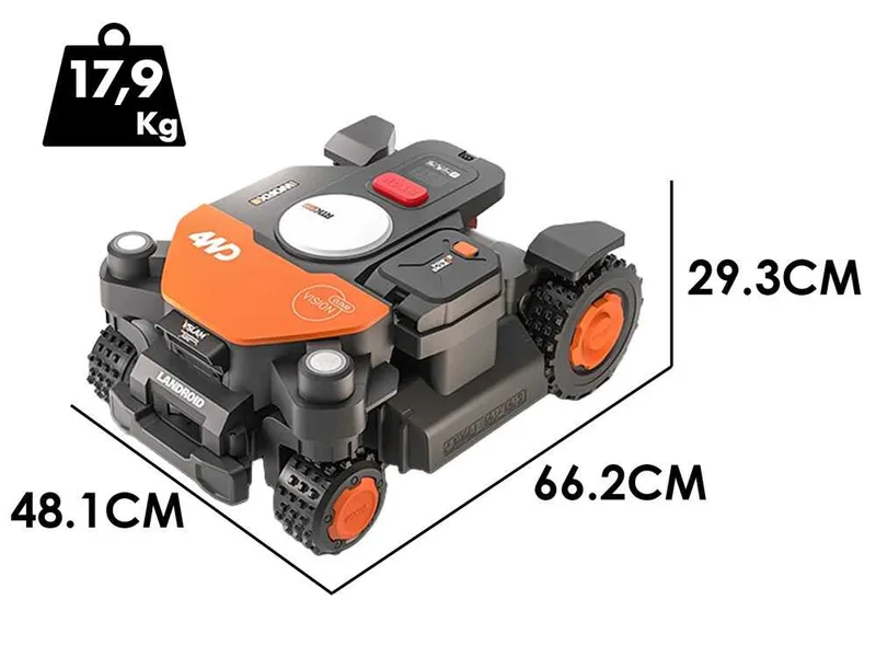 Worx Landroid Vision Cloud WR342E - Robot tondeuse 4WD - Sans installation - Cut-to-Zero inclus