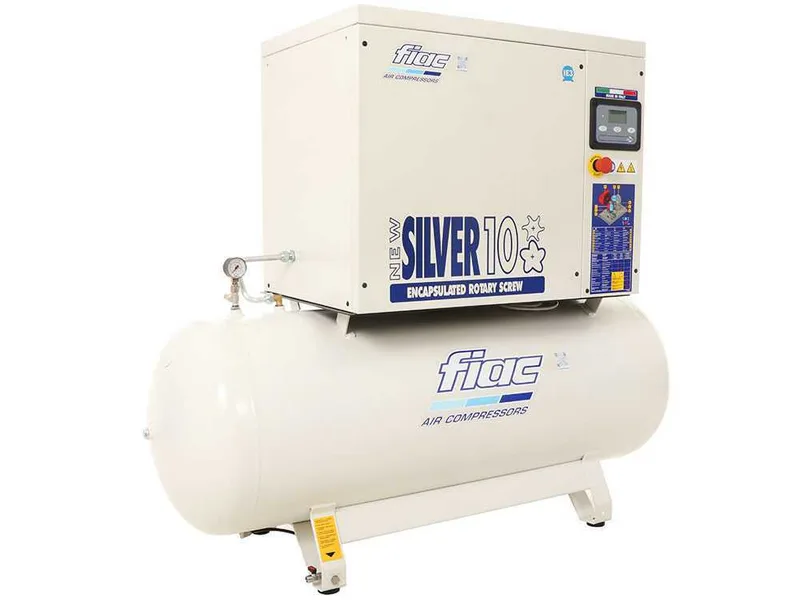 Fiac New Silver 10/300 - Compresseur rotatif triphasé à vis silencieux - Moteur 10 HP