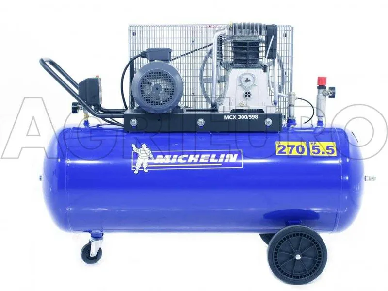Michelin MCX 300 598 - Compresseur d'air électrique à courroie - Moteur 5.5 CV - 270 L