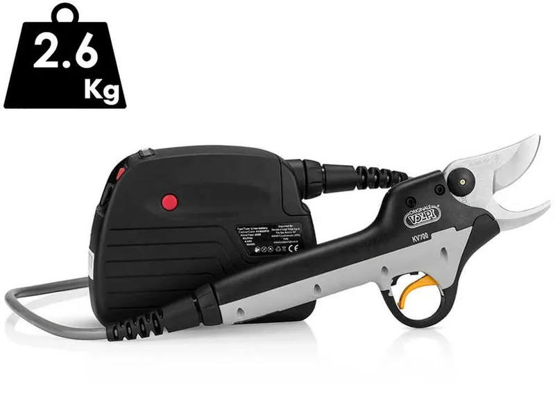 Sécateur électrique de taille Volpi Kamikaze KV700, batterie Li-ion 4,4 Ah - Diamètre de coupe 40 mm