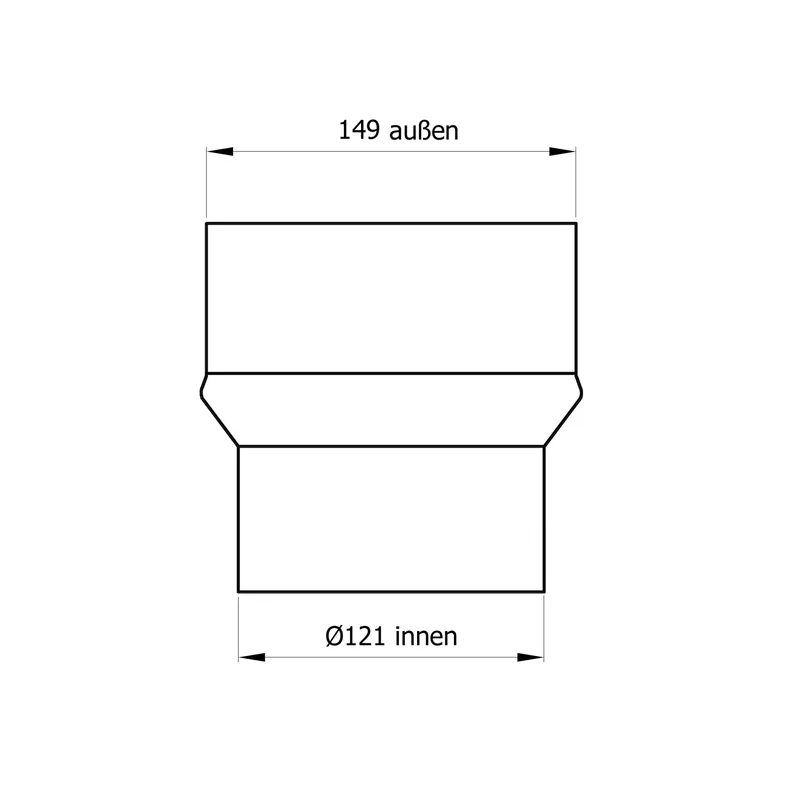 Raik Basic extension 120mm - 150mm noir pour tuyau de fumée / conduit de fumée