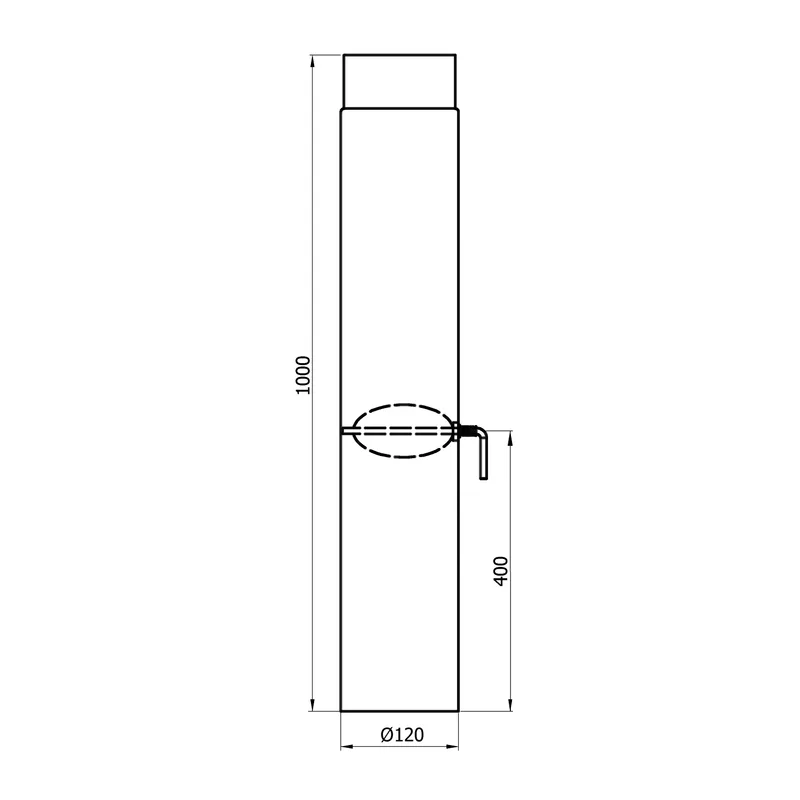 Raik Basic régulation de tirage 120mm gris fonte L: 1000mm pour tuyau de fumée / conduit de fumée