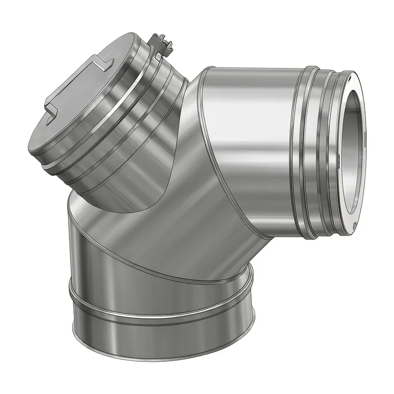 Schiedel ICS coude 85° Ø130 mm avec trappe de révision pour huile & gaz double paroi brillant
