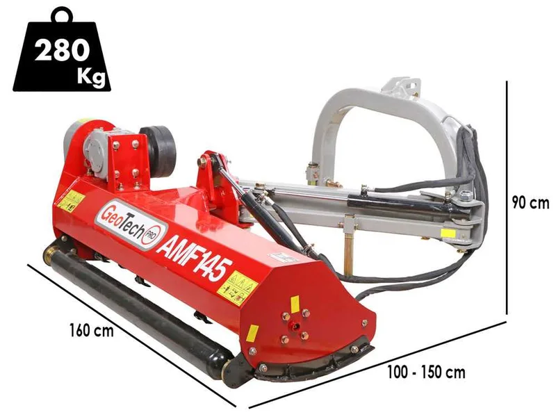GeoTech Pro AMF145 - Broyeur d'accotement latéral pour tracteur - Série légère