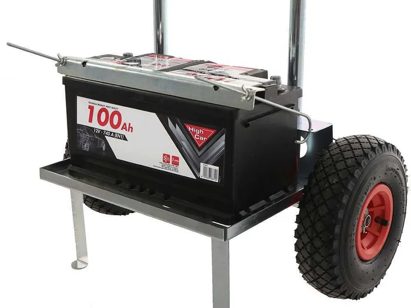 Chariot pour batterie GeoTech MBC - Avec deux grandes roues pneumatiques pour le transport