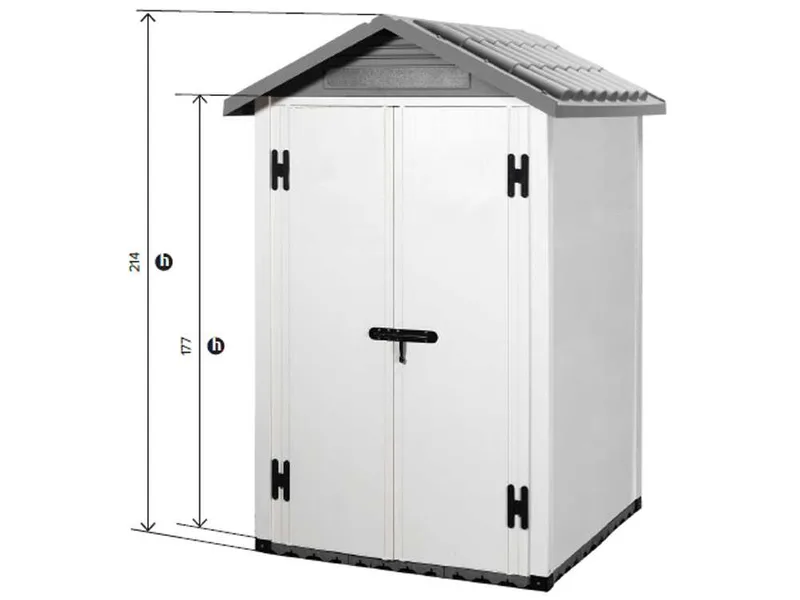 Garofalo Urban 120 - Abri de jardin - Avec porte à double battant - 122,5 x 122,5 x 214 cm