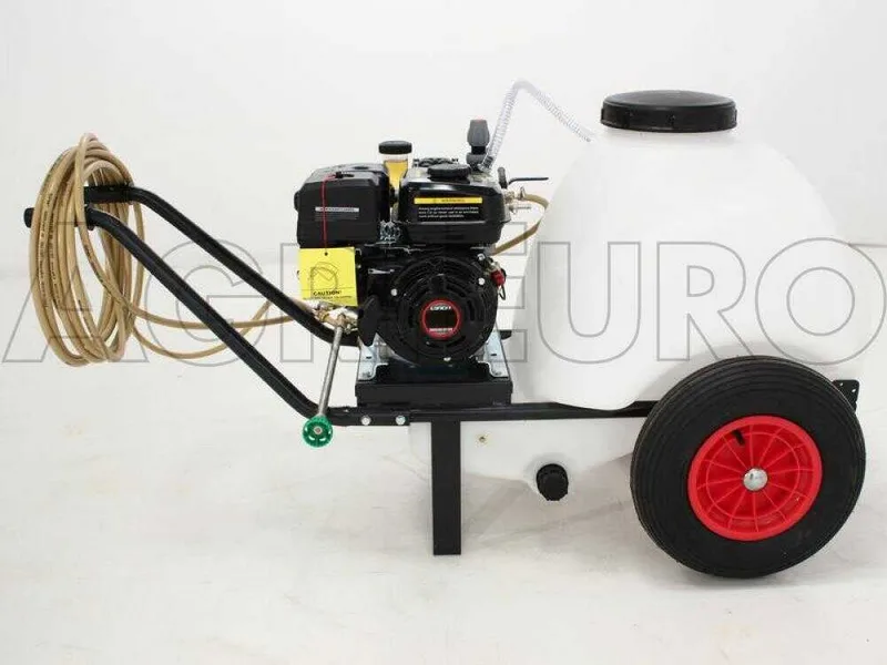 Groupe motopompe de pulvérisation Comet APS 41 - Loncin G 160 F et chariot avec cuve 120 L avec crochet