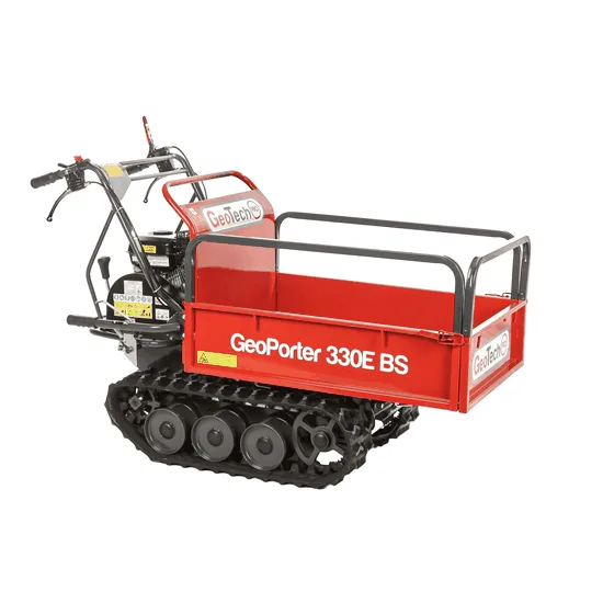 GeoTech Pro GeoPorter 330E B&S - Brouette motorisée avec benne extensible - 6 galets - 300 kg