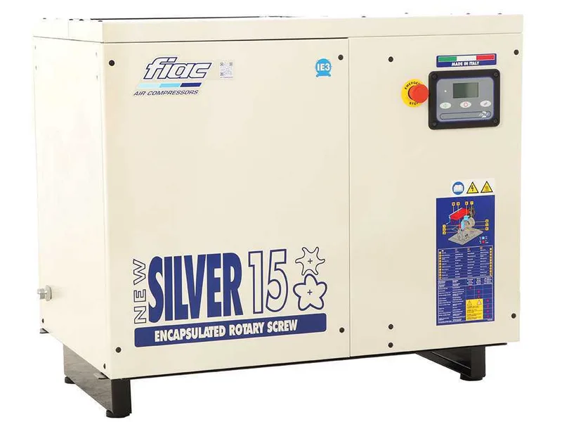 Fiac New Silver 15 - Compresseur rotatif triphasé à vis silencieux - Moteur 15 HP
