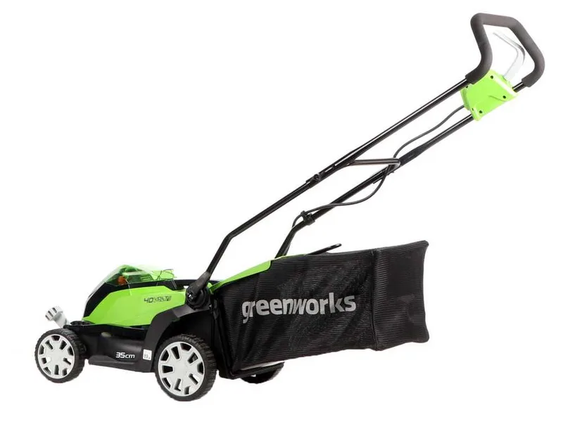 Greenworks G40LM35K2 - Tondeuse à gazon électrique à batterie - 40V 2Ah - Coupe 35 cm