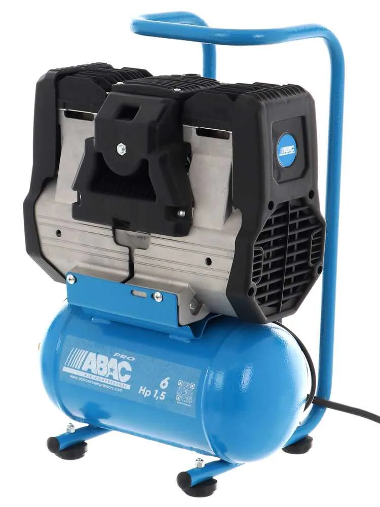 Abac start silent OS15P - Compresseur d'air électrique monophasé silencieux, sans huile - Moteur 1,5 CV - 6 L