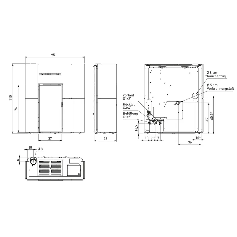 Edilkamin Blade H 15 Evo poêle à granulés hydro céramique blanche