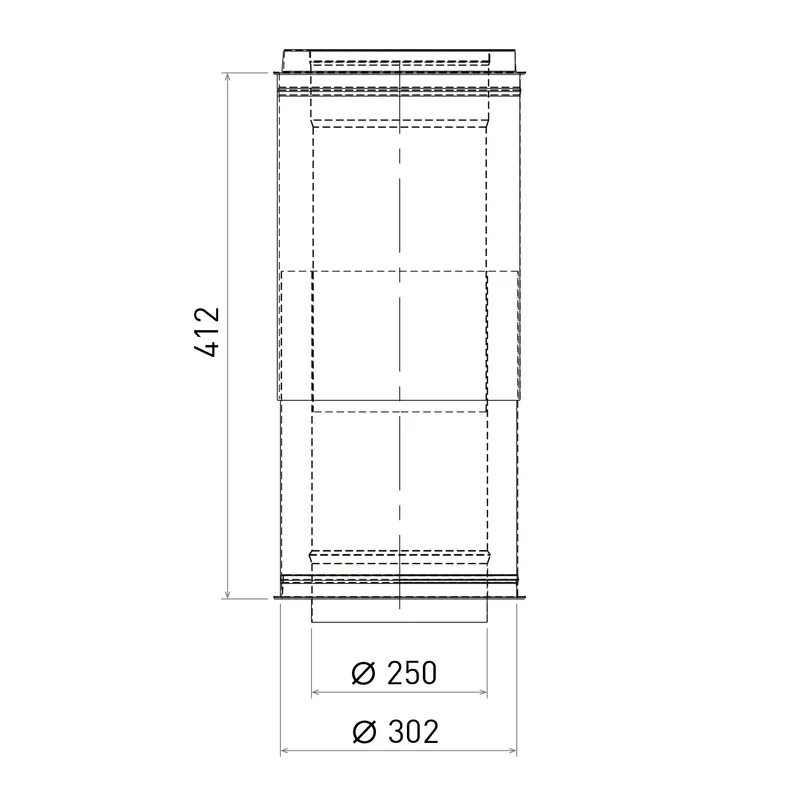 Opsinox conduit de cheminée en acier inoxydable, traversée de mur de 250 mm MD