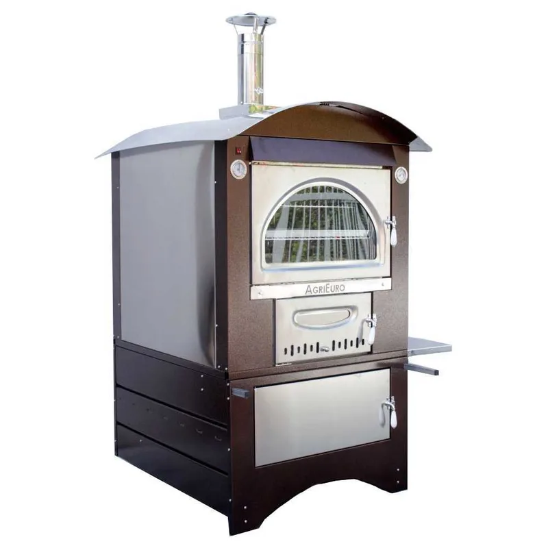 AgriEuro Maximus 100 Deluxe EXT Inox - Four à bois en acier d'extérieur - Cuivre émaillé