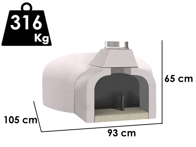 Edilmark FR 95 - Four à bois encastrable avec plan de cuisson 76x81 cm