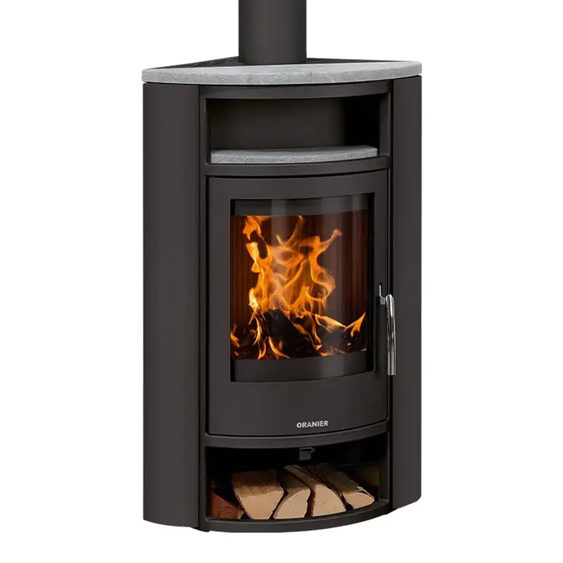 Oranier Polar poêle à bois d'angle acier noir