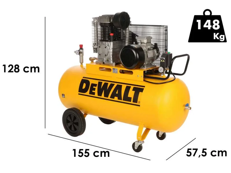 DeWalt DXCMB75T270HCE - Compresseur d'air électrique triphasé par courroie - Moteur 7,5 CV – 270 L