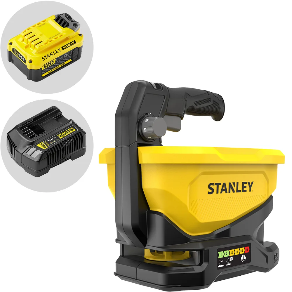Stanley STCOE300B-QW - Épandeur à semences sur batterie - 18 V 4 Ah