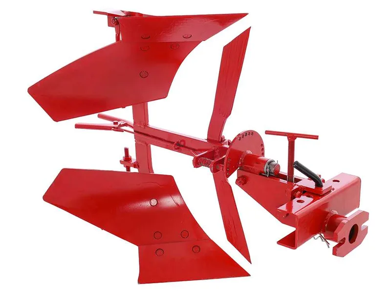 Charrue réversible à versoir pivotant V180-05 avec attelage à deux boulons réglable et barre porte-outils - Pour motoculteurs de 6 à 10 CV